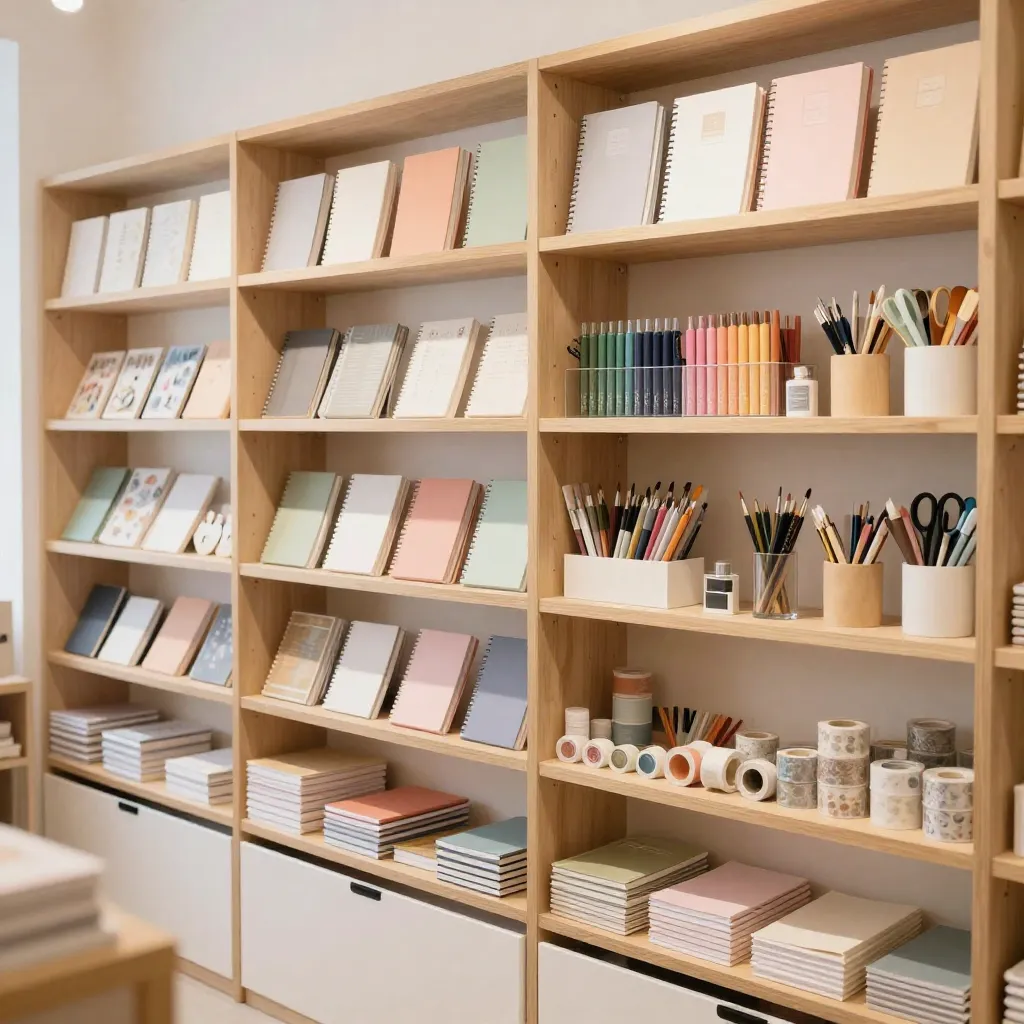 Creatieve werkruimte met materialen